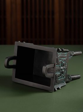 之美方鼎青铜器仿古风办公桌摆件