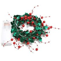 Artificial Berry Vine Outdoor LED Christmas Pinecone Wreath