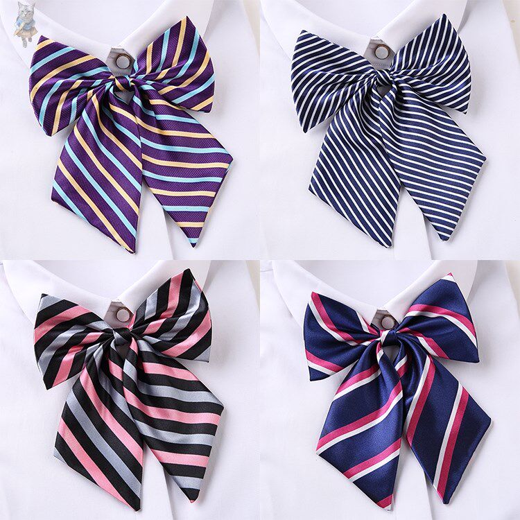 领花女职业丝巾银行酒店前台服务员空姐工作服衬衫简约蝴蝶结系带