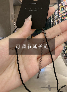 韩国饰品气质黑色蝴蝶结项链