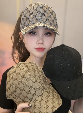 可扎高马尾字母休闲鸭舌棒球帽女