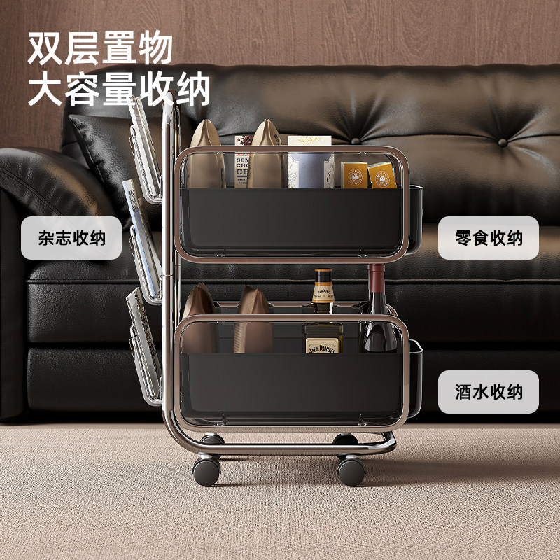 小推车客厅零食置物架落地多层可移动厨房果蔬收纳多功能放书包架,淘宝优惠券,粉丝福利购,淘宝优惠卷