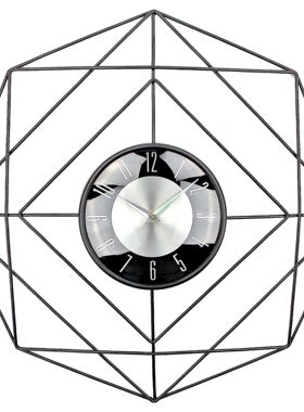 欧式钟表创意3D壁钟装饰铁艺挂钟客厅复古轻奢金色简约时钟新挂表
