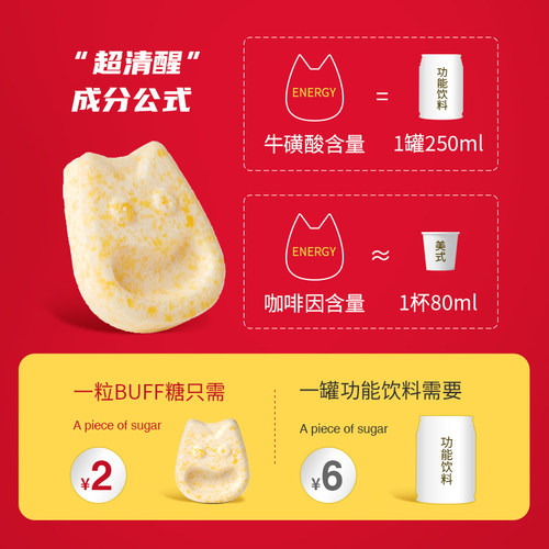 BUFFX 多维牛磺酸咖啡因片解困非提神醒脑驾驶神器考研防犯困清醒 - 图1