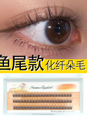 分段单簇鱼尾自然交叉假睫毛