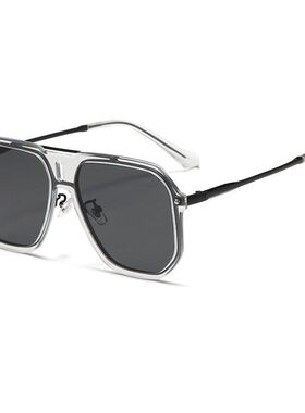 欧美时尚方框太阳镜男士双梁