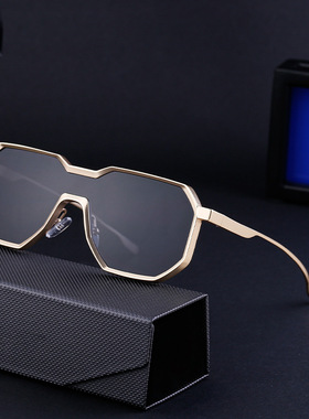 泰裤辣！新款连框INS欧美一体不规则太阳镜款蒸汽朋克风金属墨镜