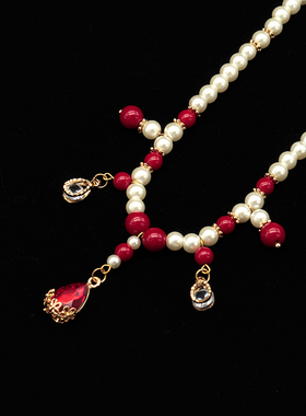 古风项链女原创璎珞坦领汉服珍珠