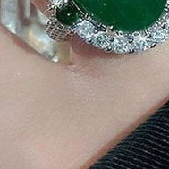 手饰款新中式祖母绿食指玛瑙锆石