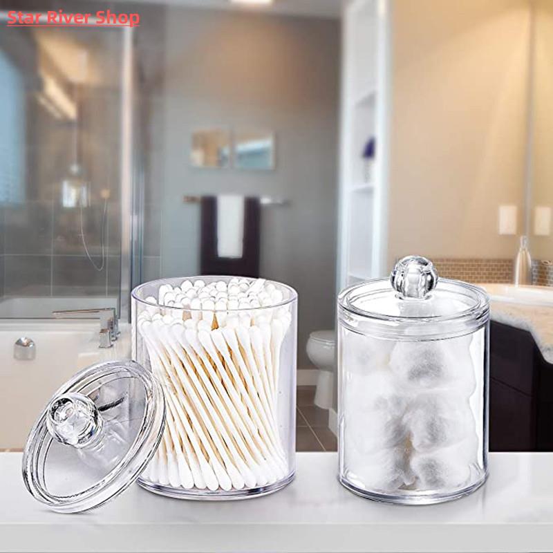 2pcs Cosmetics Storage Box Makeup Organizer Bathroom Jar Cot - 图0