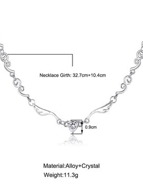 Love Diamond Choker student Necklace 天使之翼颈链翅膀项链女