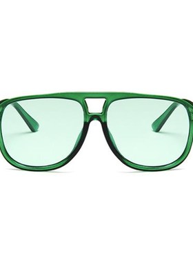 Vintage Green Square Sunglasses Woman Brand Designer Retro S