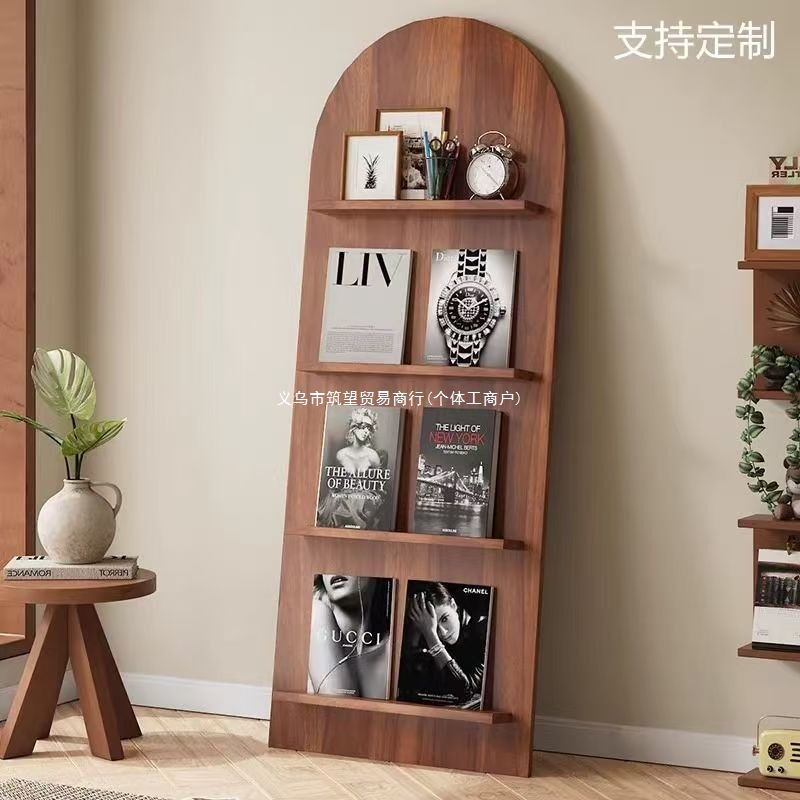 中古书架ins落地靠墙置物架儿童绘本架艺术展示报刊架杂志架 - 图1