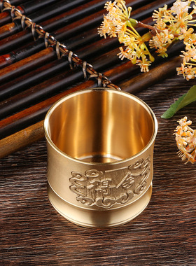中式复古精雕舍得杯茶盏供奉家用供水杯摆件主人杯茶杯小酒杯