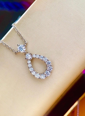 V金对版 新款loop水滴形满钻镂空项链镀18K金仿真钻石轻奢高级感