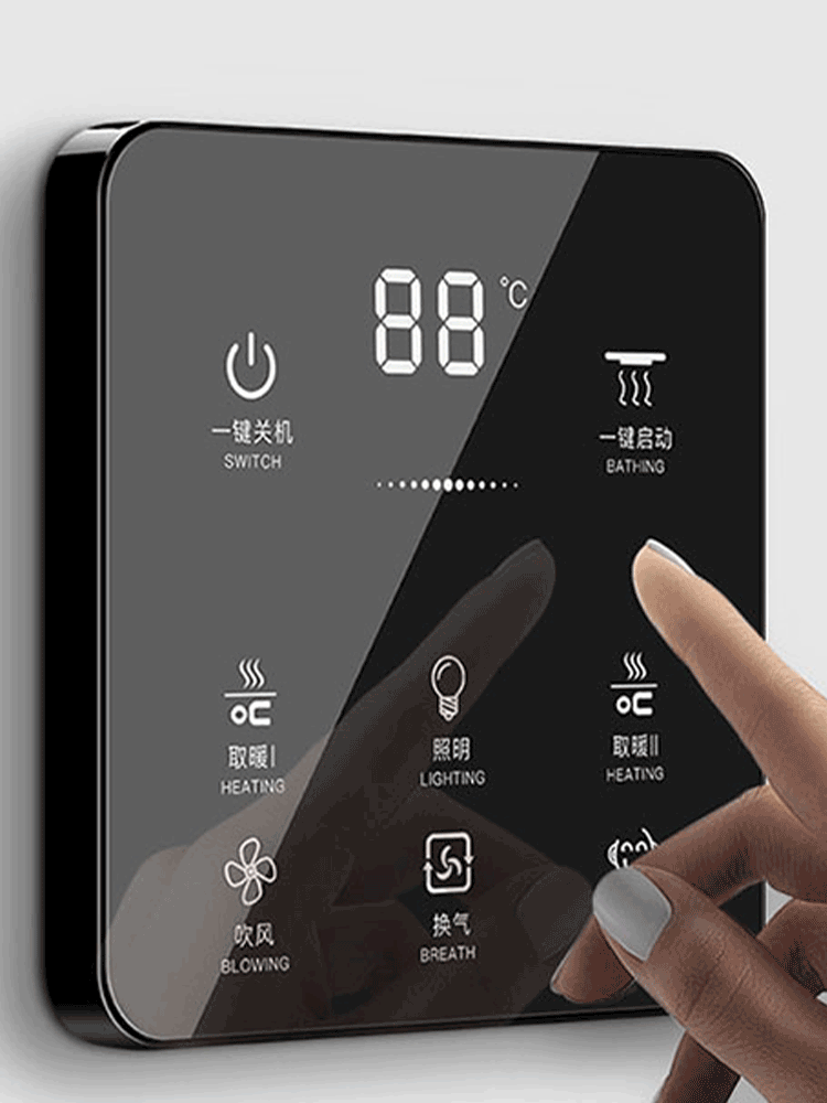 正品卫生间风暖浴霸集成吊顶五合一防水智能无线触摸遥控浴霸开关 - 图0