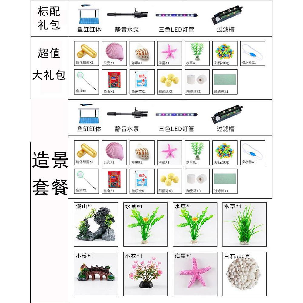 鱼缸客厅2024新款玻璃水族箱小型桌面家用金鱼热带生态迷你免换水