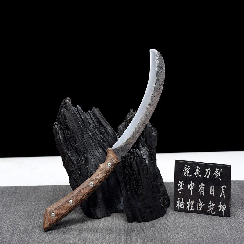 龙泉手工锻打上山柴刀斩骨刀斩切刀砍骨刀厨师专用柴刀弯头火焰_虎窝淘