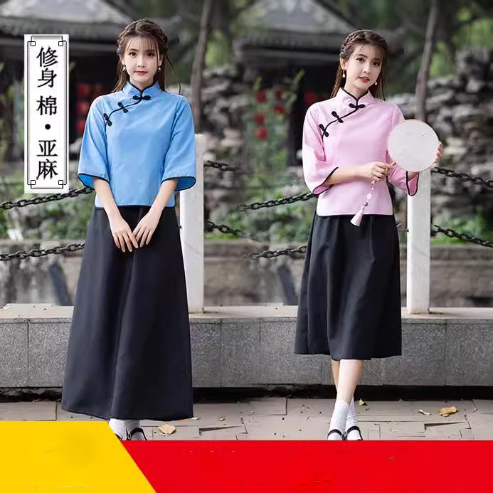 民国学生装女五四青年装儿童民国风女装中山装男舞台表演合唱服装,淘宝优惠券,粉丝福利购,淘宝优惠卷