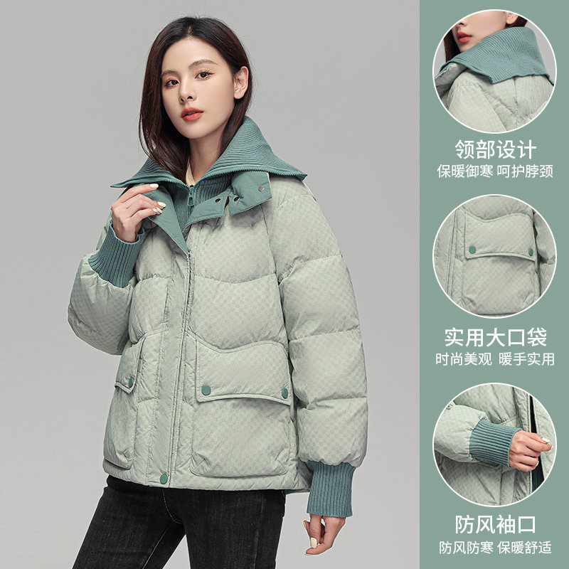 鸭鸭女士短款羽绒服2022年冬季新款时尚小个子休闲品牌洋气外套MY