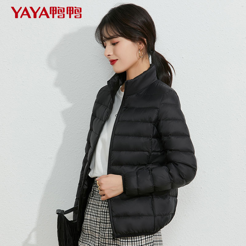 鸭鸭轻薄女短款2021年新款k白鸭绒 鸭鸭outlets店羽绒服