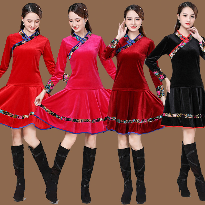 2022新款广场舞套装春秋冬金丝绒绣 维慕琳民族服装/舞台装