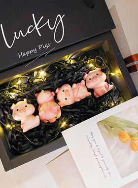 ins风蜜桃熊迷你树脂摆件少女心卧室桌面摆件车内装饰品创意礼品