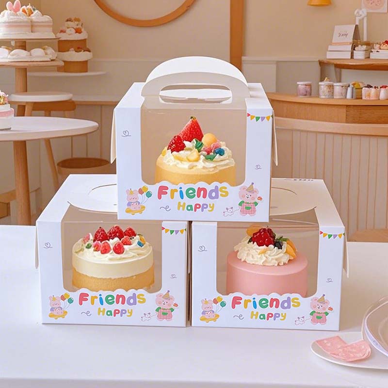 4寸蛋糕盒四寸五寸手提生日包装盒5寸6寸六寸千层慕斯甜品西点盒 - 图0
