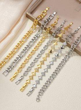 欧美爆款简约时尚铜镀真金宽版古