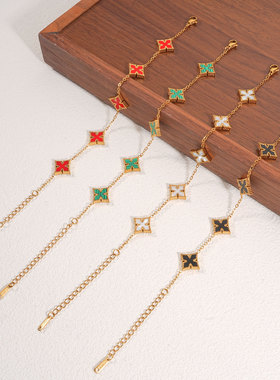 经典不锈钢手链女简约精致五花钛