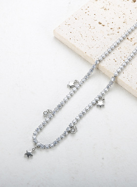 INS风欧美网红跨境4A级锆石项链