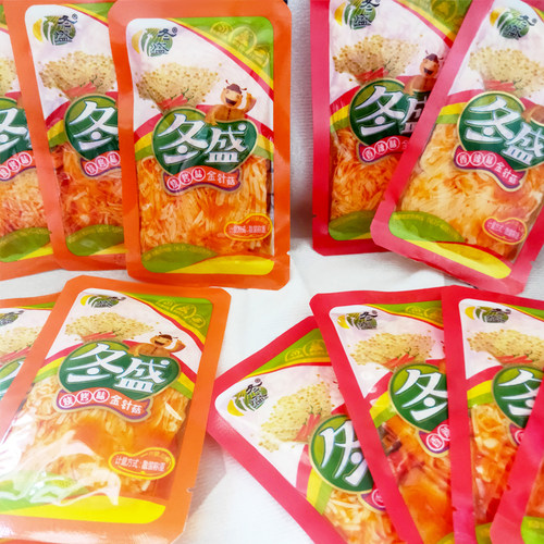 冬盛金针菇香辣烧烤味开袋即食下酒菜零食小包装下饭菜咸菜小吃 - 图1