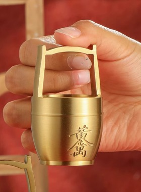 黄铜一桶金摆件招财迷你小水桶