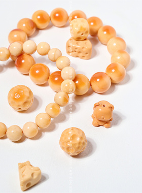 怀柔家缅甸黄玉手串星球陨石