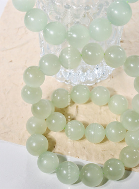 怀柔家女绿纹石一图一物手串