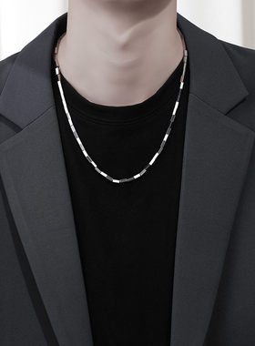 钛钢小方块男生高级感项链