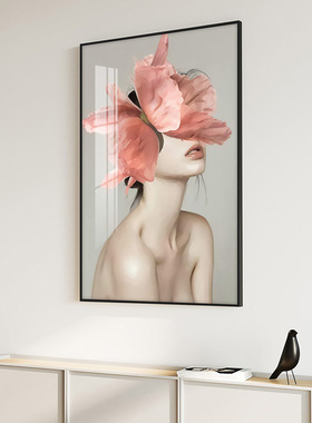 人物美容院背景墙面装饰画卧室床头挂画壁画现代简约主卧房间墙画