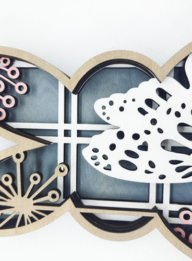 新款复活节摆件木质雕刻兔子装饰节日家居装饰品彩色镂空兔子