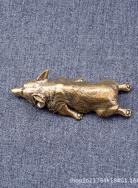 纯铜威尔士柯基犬黄铜实心趴趴狐茶宠家居饰品镇纸创意个性摆件