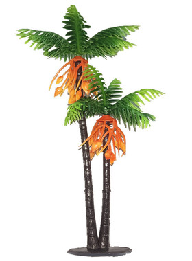 仿真花小椰子树橙红色装饰景观设计摆件家居客厅鱼缸装饰绿植