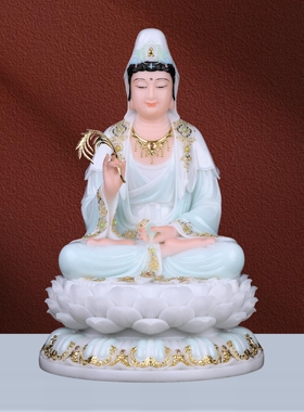 汉白玉释迦牟尼佛像观音菩萨家用供奉地藏王菩萨弥勒佛全堂佛摆件