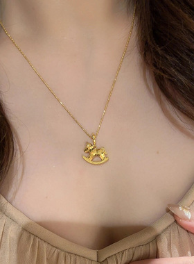 爆闪碎冰冰木马项链女款2025新款