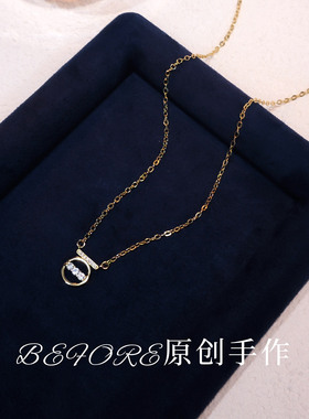 圆圈仿锆石项链女简约ins风高级