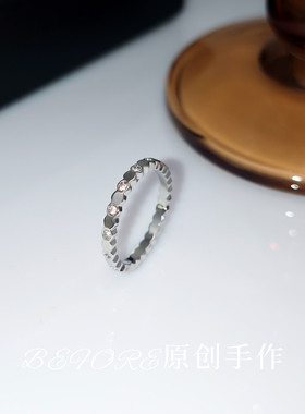 法式六边形仿锆石戒指女不掉色