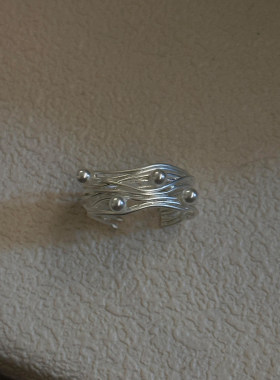 韩系银色多层缠绕戒指轻奢高级感