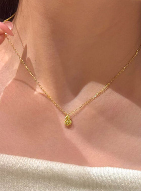 S925银碎冰冰小葫芦吊坠项链女款