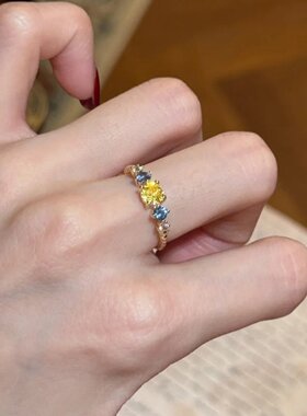 多巴胺仿锆石戒指女轻奢高级感