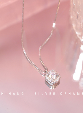 纯银方糖项链女款2025新款高级感