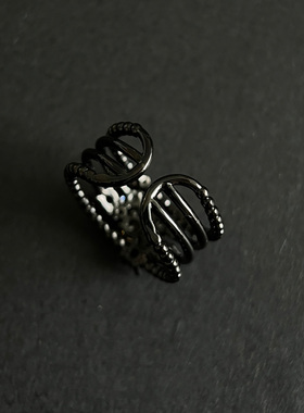 多层环绕闪钻戒指小众设计食指戒