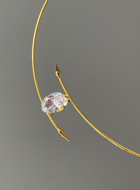 中古金属仿闪钻项链女款2025新款